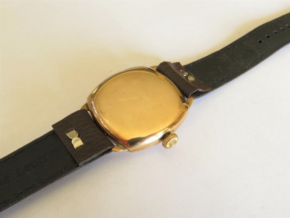 Gents 9ct rose gold Waltham wrist watch, 1934 View IV