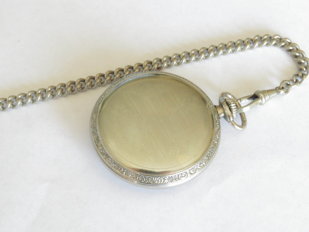 Hamilton white gold filled pocket watch, 1913 View III