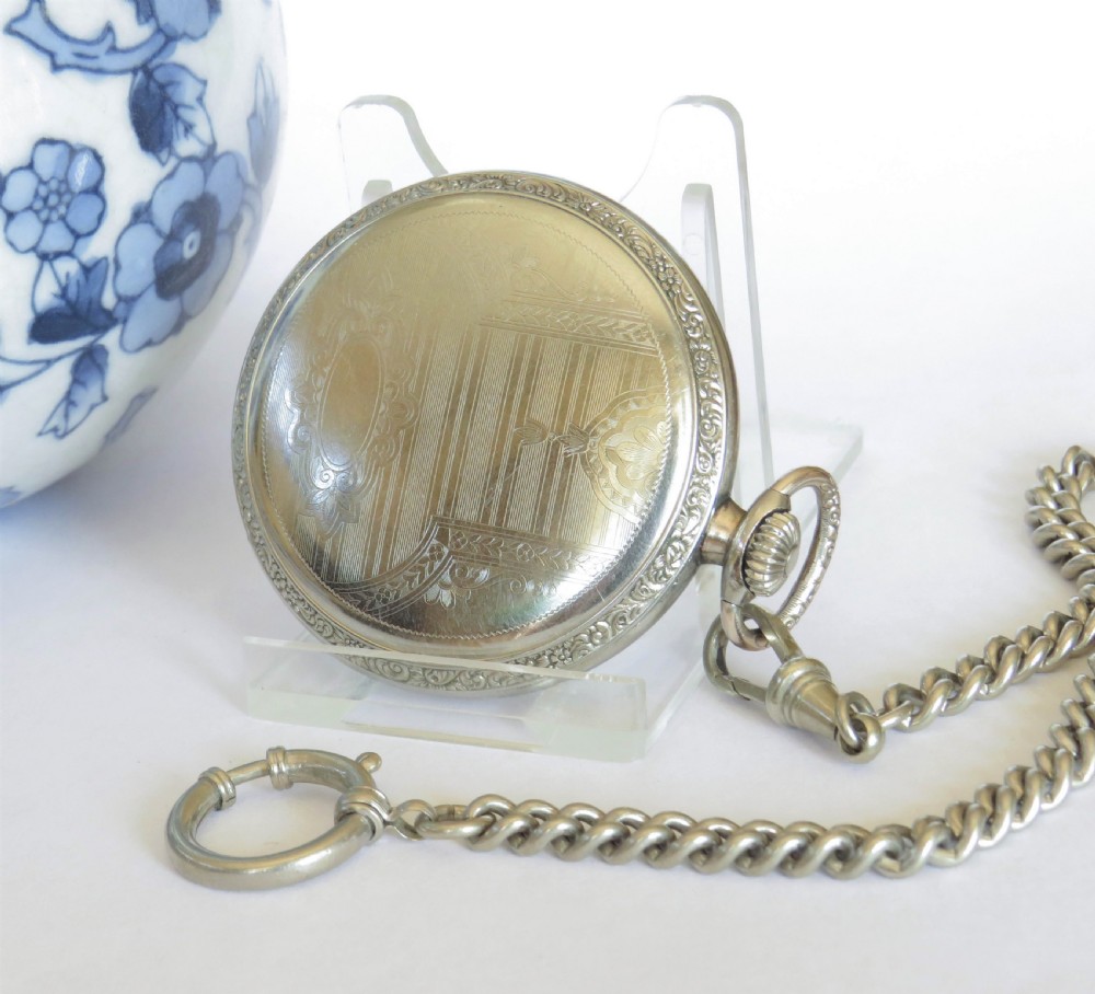 Hamilton white gold filled pocket watch, 1913 View IV