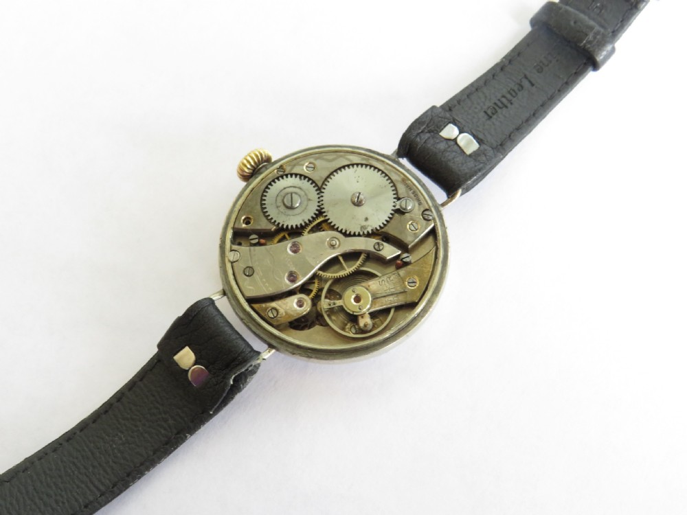 Gents large 1920s wristwatch, Dunklings, Melbourne View V