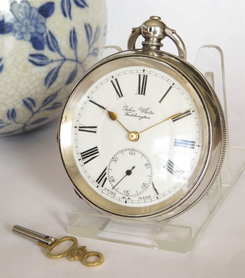 Antique silver pocket watch, Teddington View II