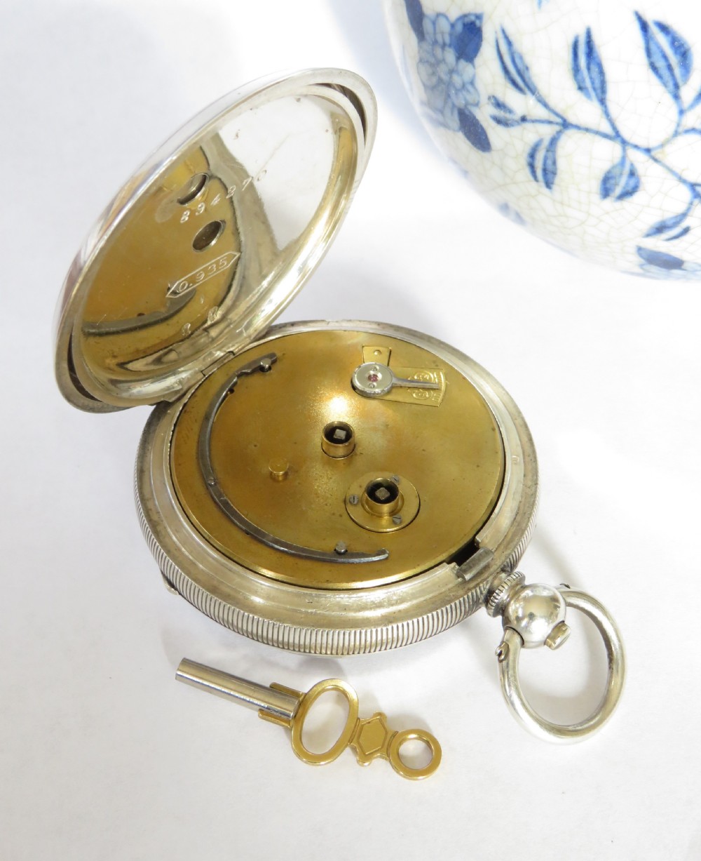 Antique silver pocket watch, Teddington View IV