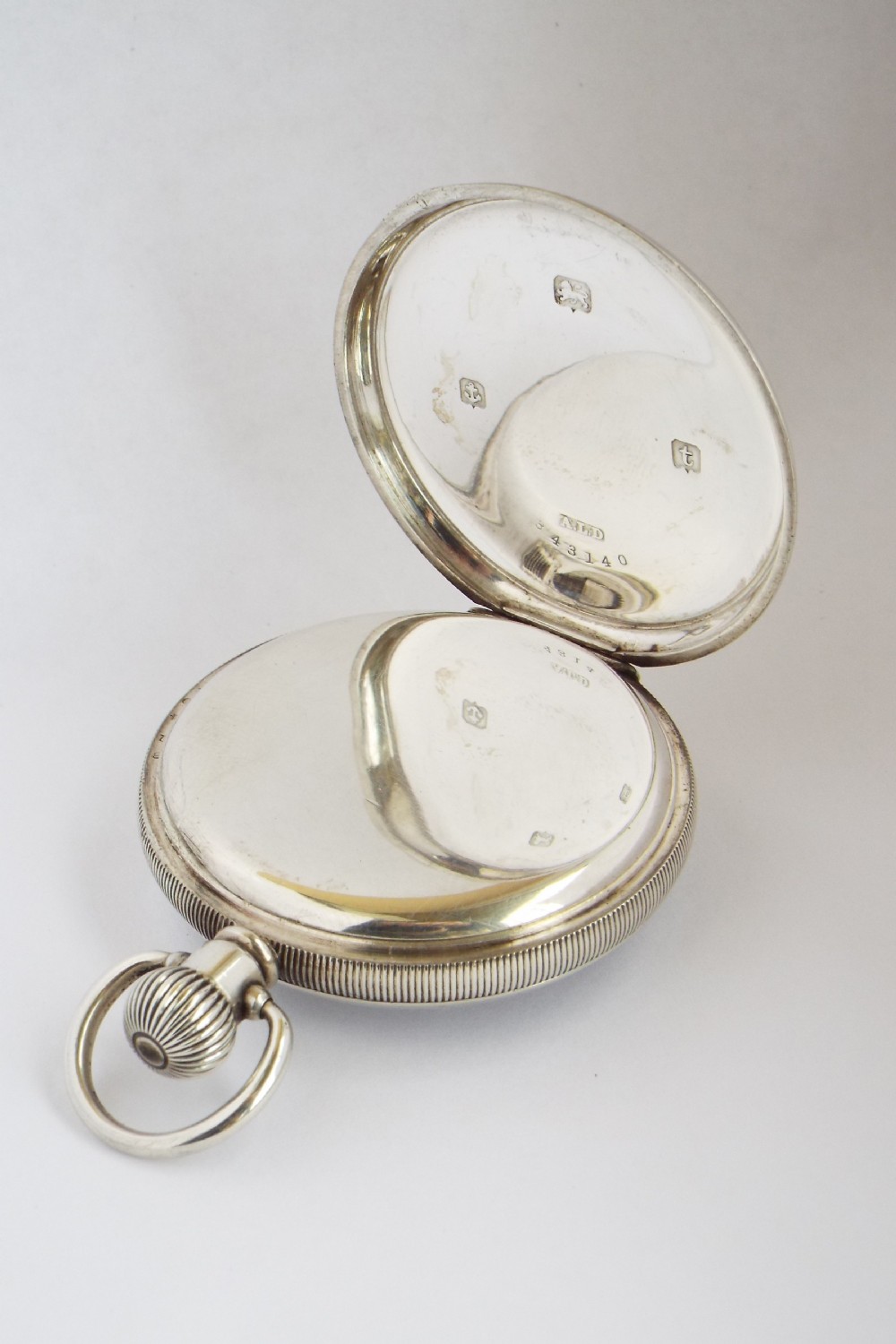 Antique 1918 silver Pilot pocket watch. View III