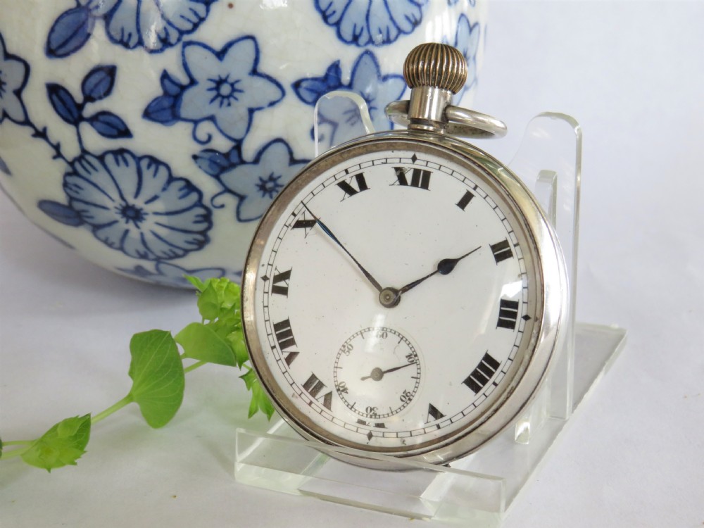 Antique silver pocket watch, 1917