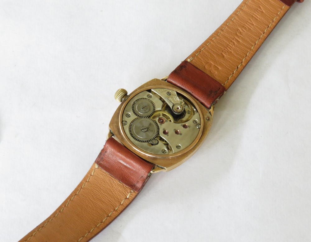 Gents 1930s cushion cased wrist watch View V