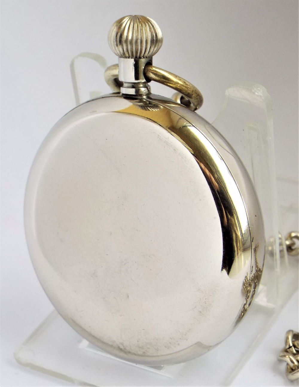 1930s Frenca Swiss pocket watch and chain. View II
