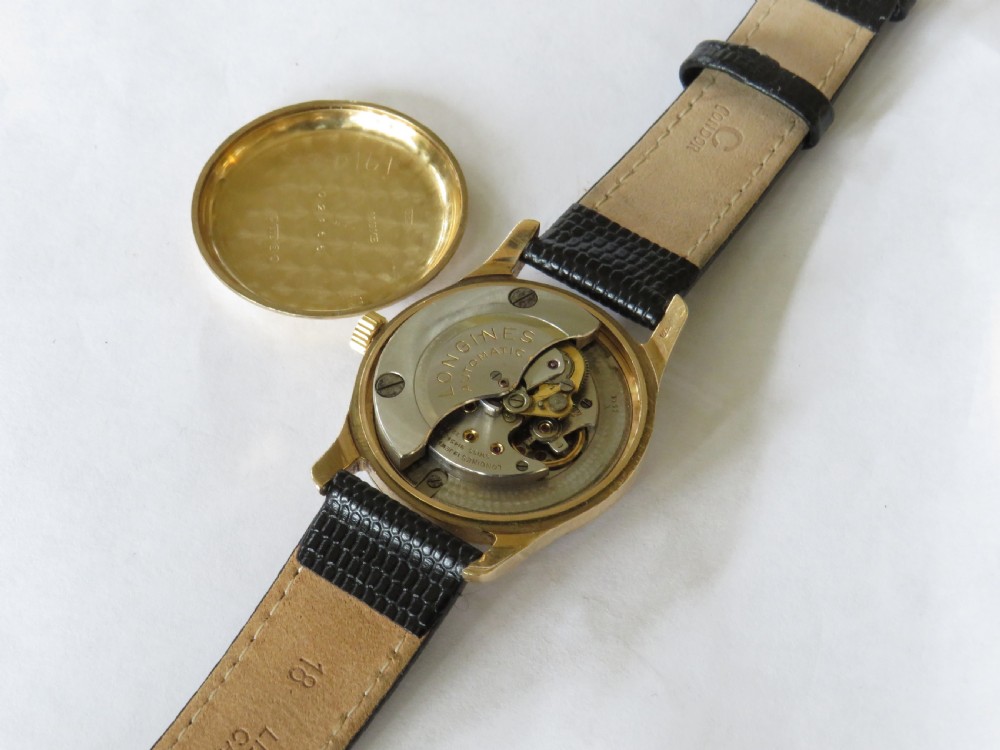 Gents 1950s 9ct gold Longines wrist watch View III