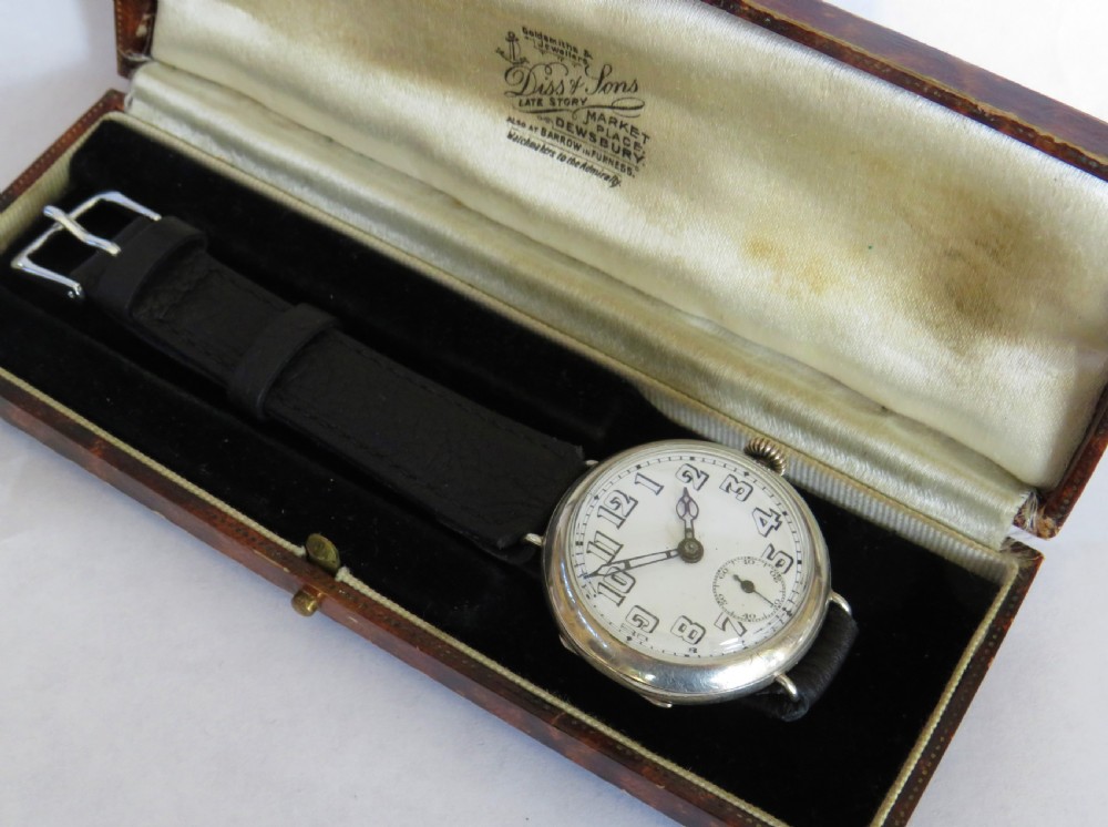 Antique silver trench watch, c1917 View III