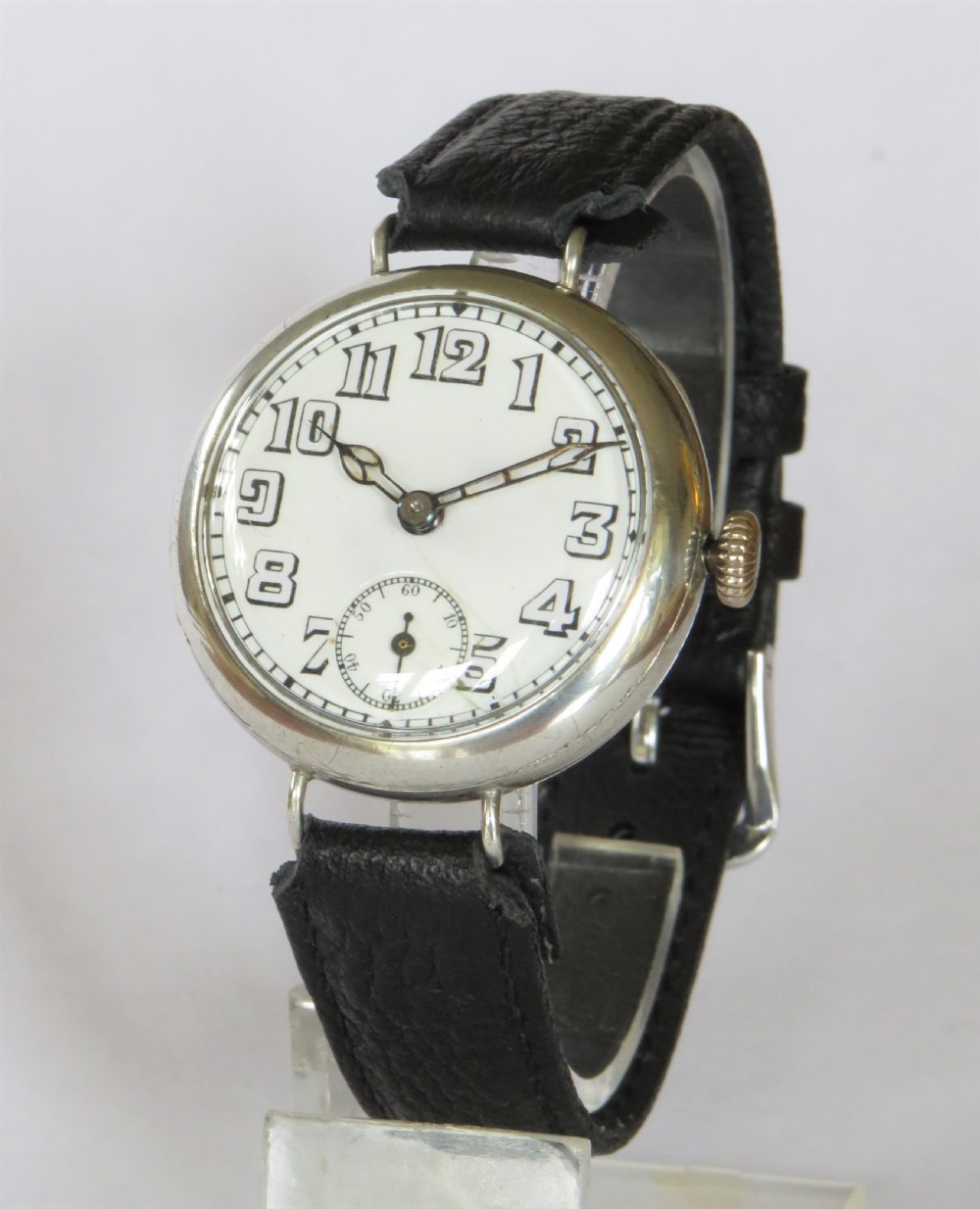 WW1 gents silver trench watch, 1917