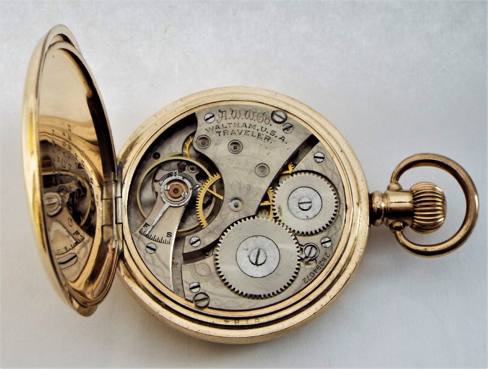 A 1927 Waltham Traveler full hunter pocket watch. View V