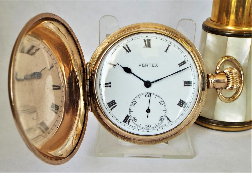 A 1930s Vertex full hunter pocket watch.