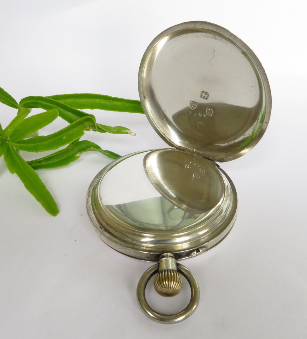 Antique silver full hunter pocket watch, Dewsbury View IV