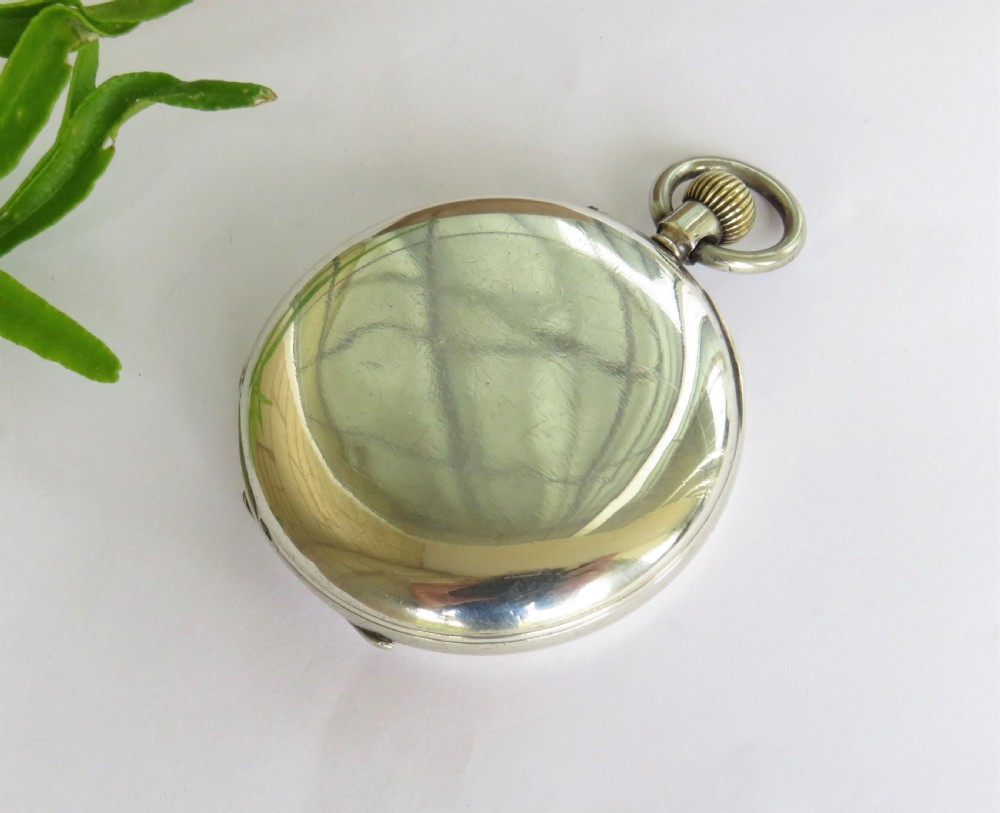 Antique silver full hunter pocket watch, Dewsbury View V
