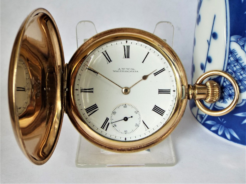 Antique 1901 Waltham full hunter pocket watch.