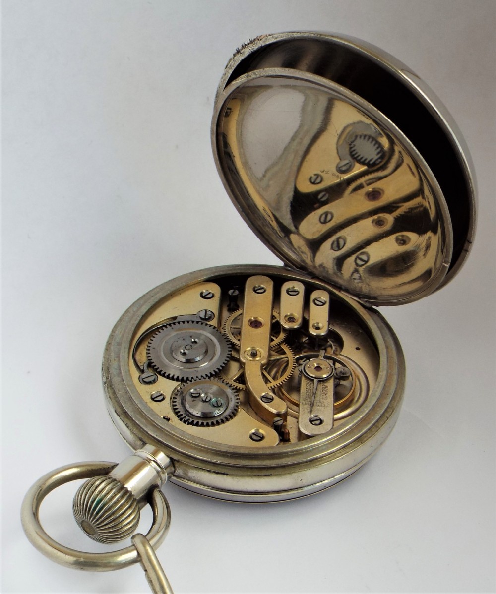 Large antique pocket watch and chain. View IV