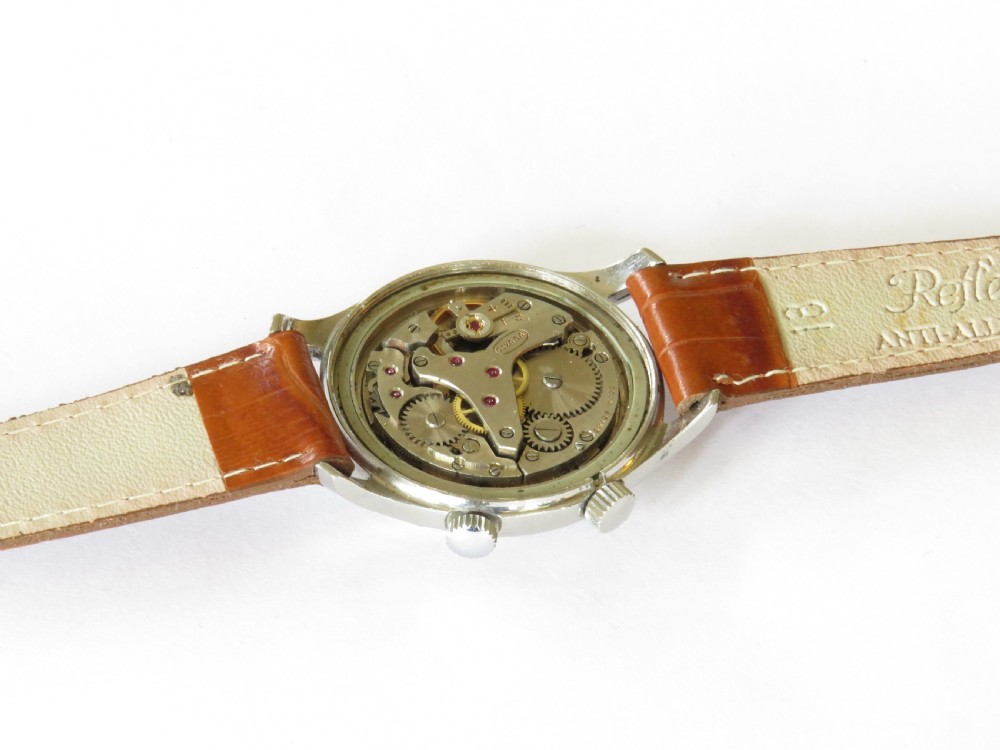 Gents 1950s Doxa cricket alarm watch View III