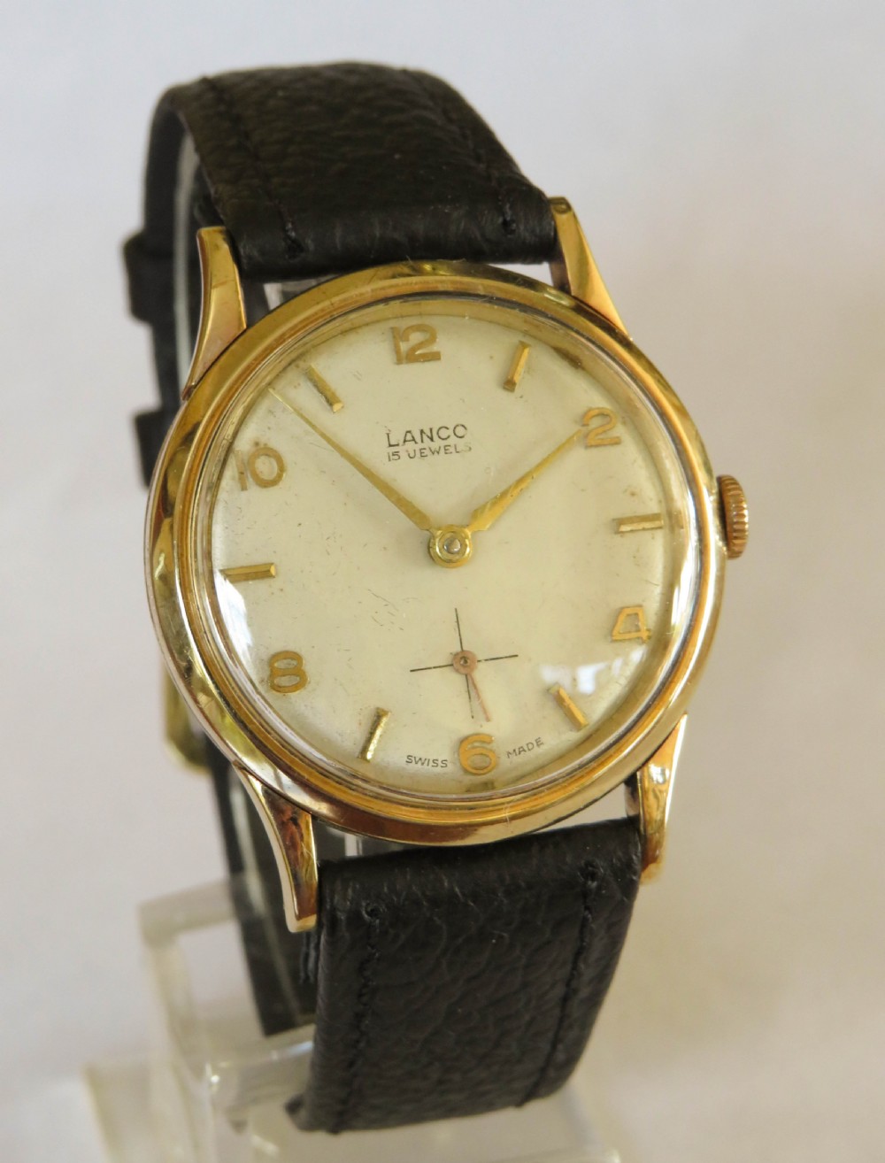 Gents 9ct gold Lanco wrist watch, 1960