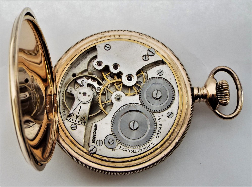 1920s Cyma full hunter pocket watch.  View VI