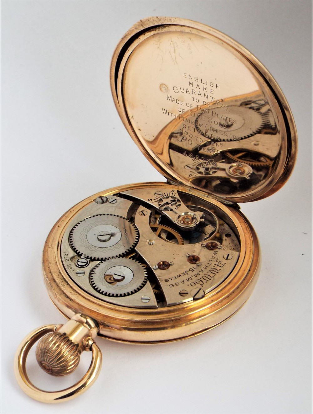 Antique Waltham full hunter pocket watch, 1912. View V