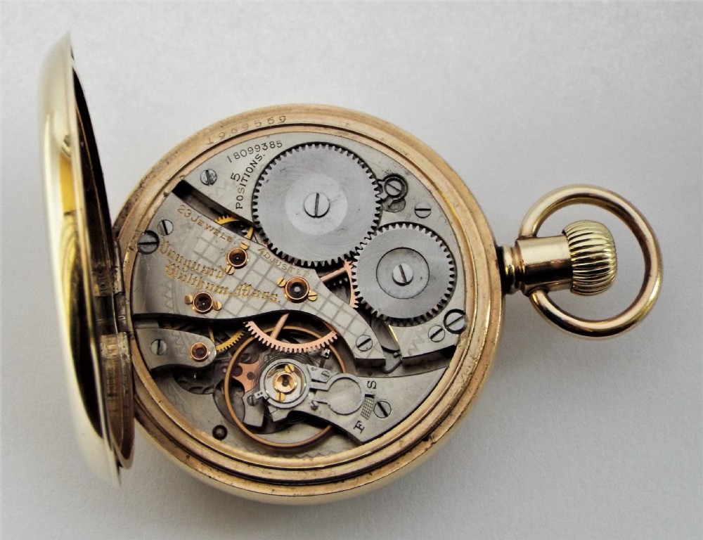 Antique Waltham Vanguard railroad grade pocket watch. View V