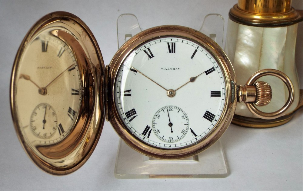Antique 1905 Waltham full hunter pocket watch.