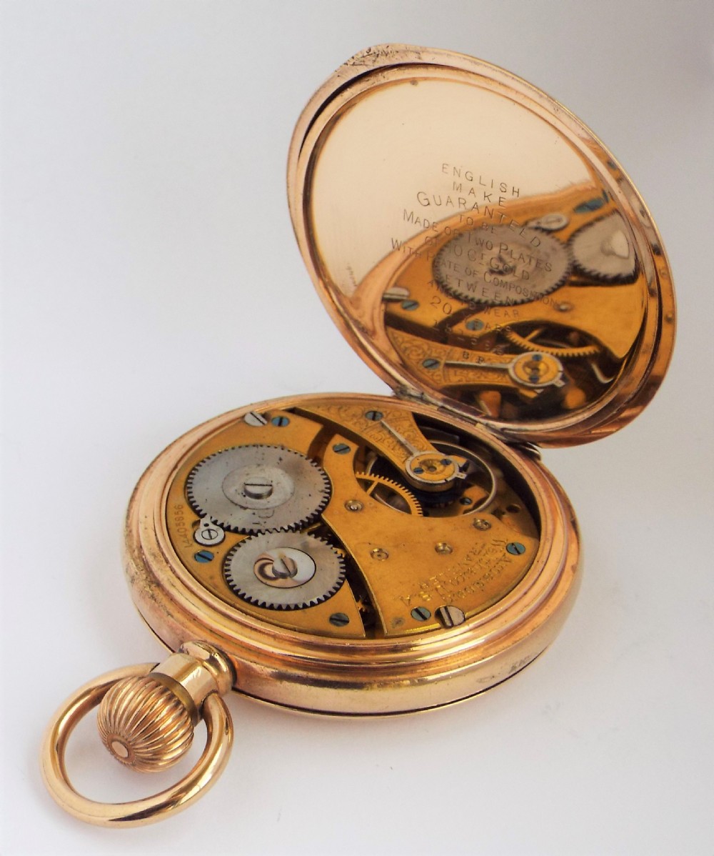 Antique 1905 Waltham full hunter pocket watch. View V