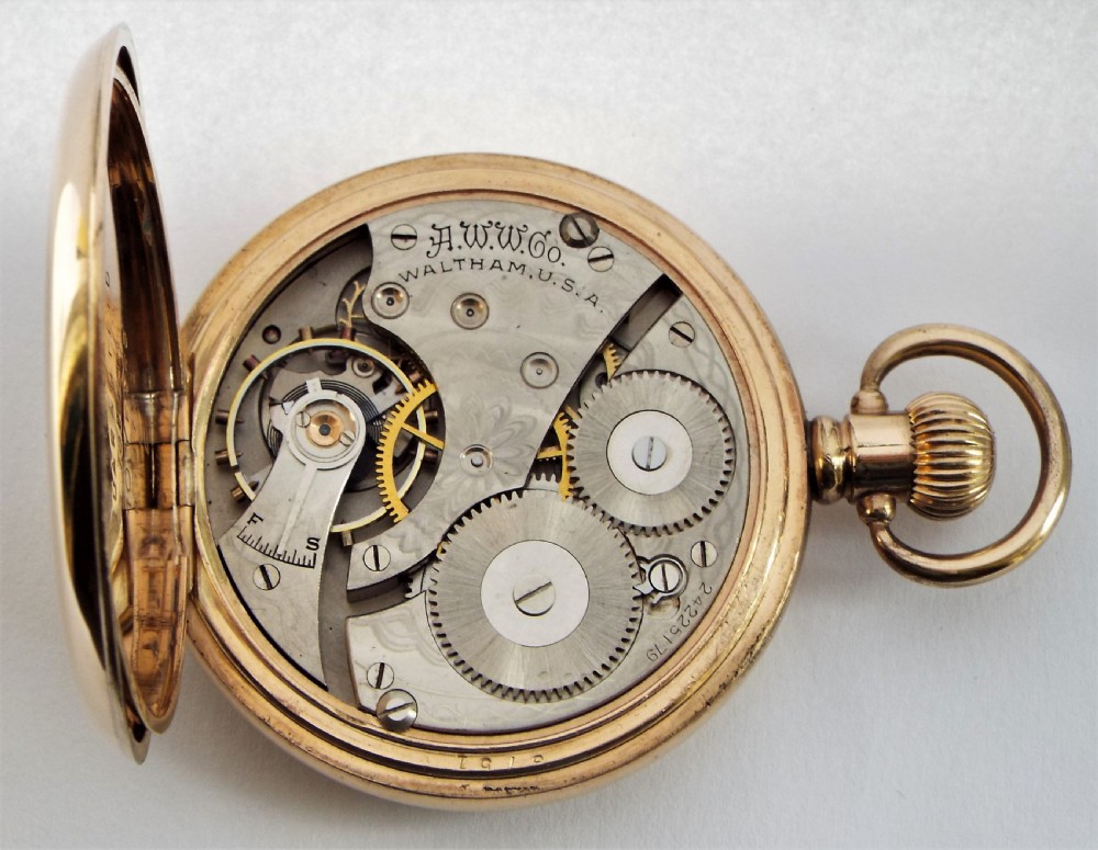 Waltham full hunter pocket watch, 1922. View VI