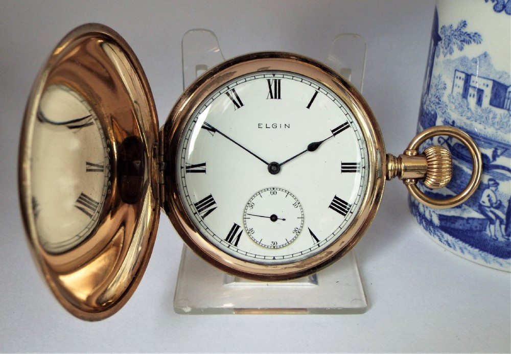 Antique 1915 Elgin full hunter pocket watch.  