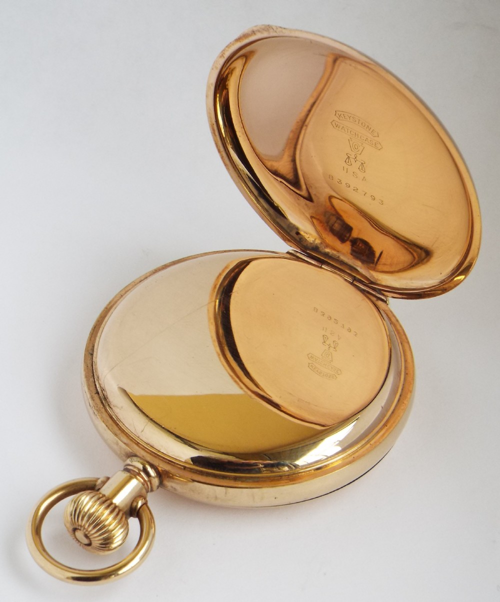 Antique 1915 Elgin full hunter pocket watch.   View IV