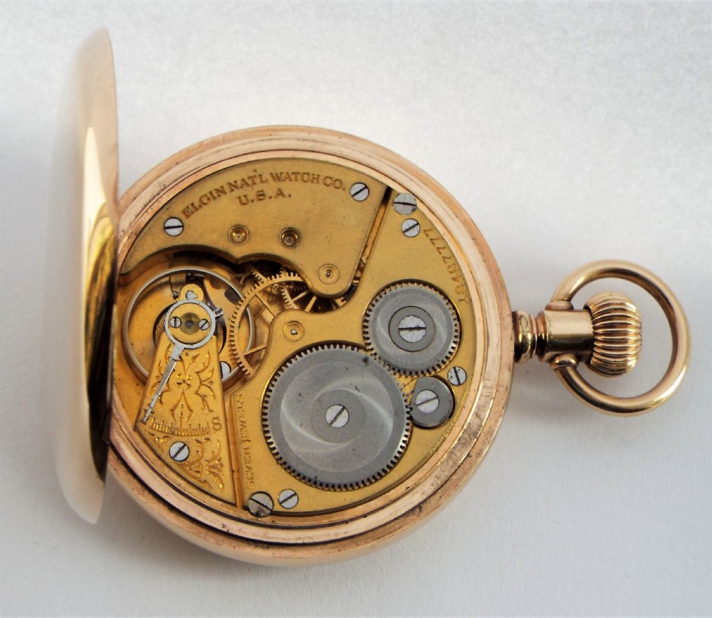 Antique 1915 Elgin full hunter pocket watch.   View VI