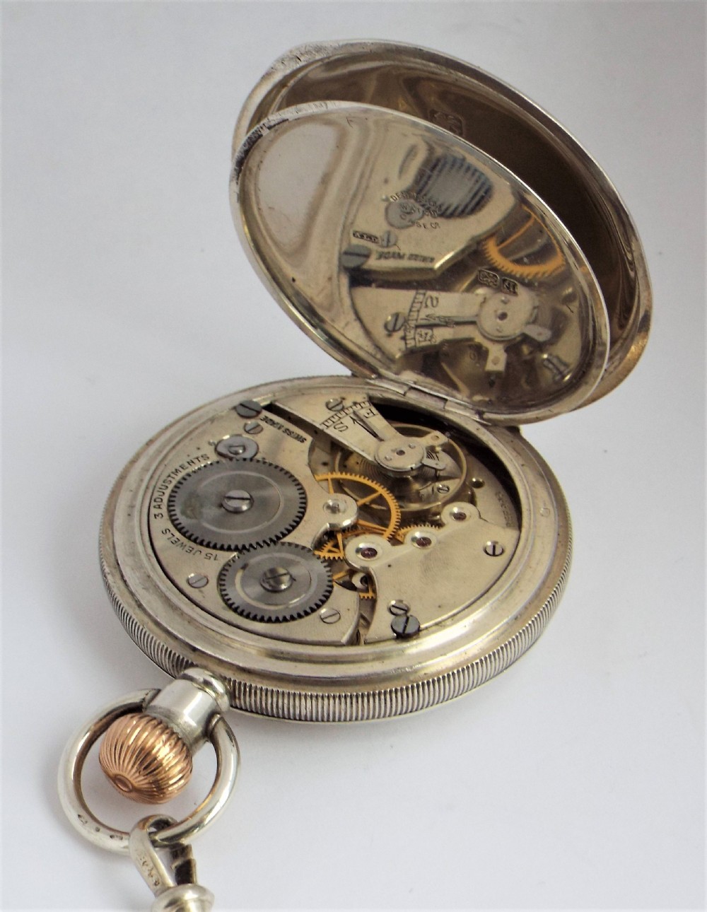 Antique silver Cyma full hunter pocket watch.  View VI