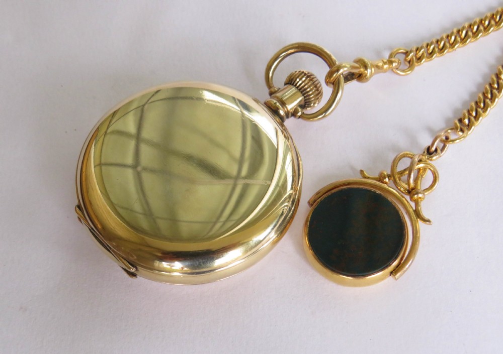1930s half hunter pocket watch and chain View V