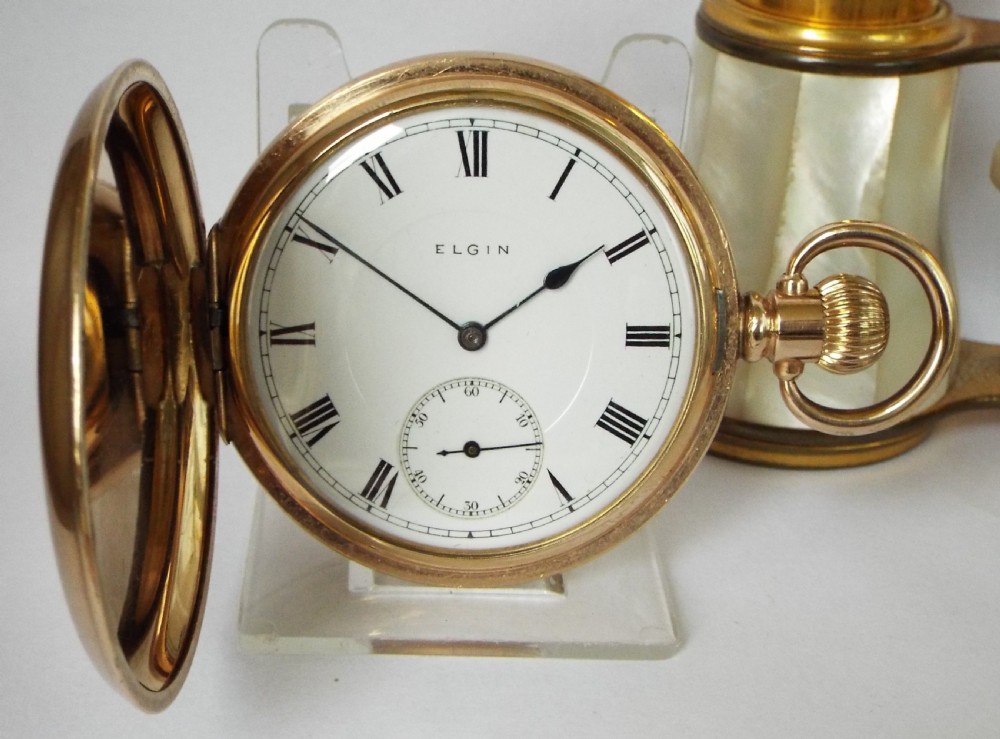 Antique 1920s Elgin full hunter pocket watch.  