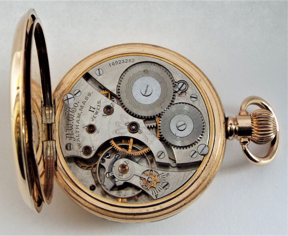 Antique 1908 Waltham pocket watch. View V
