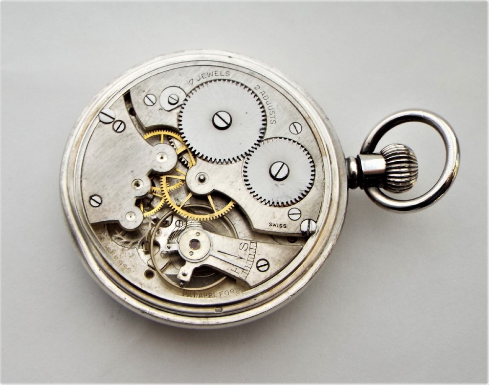 A vintage 1930s silver Cyma pocket watch. View IV