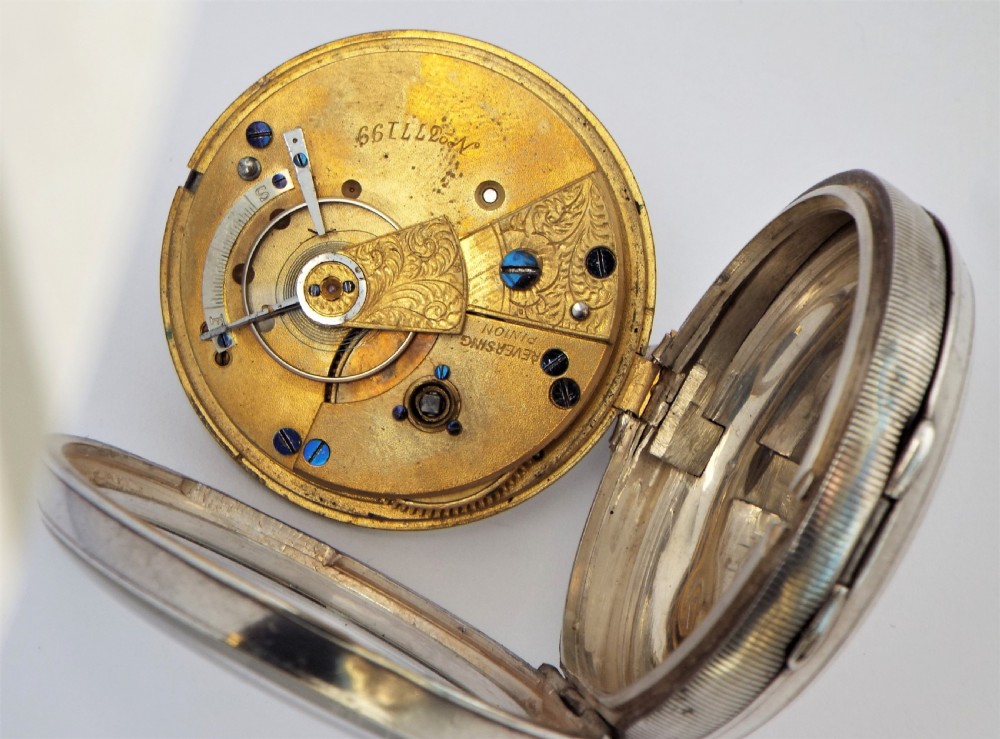 Antique silver Lancashire Watch Co pocket watch retailed by A.G.Mascall, Middlesbrough View V