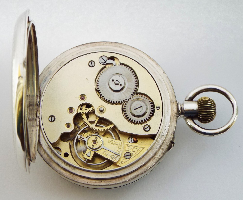 Antique Swiss silver pocket watch. View V