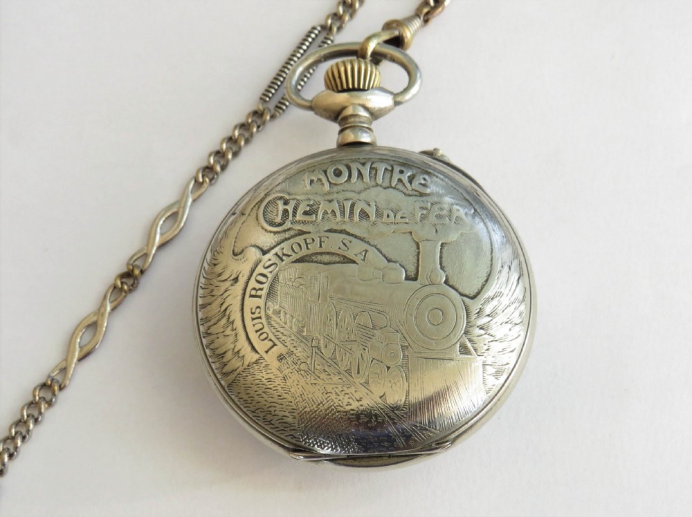 Antique Louis Roskopf pocket watch and chain View IV