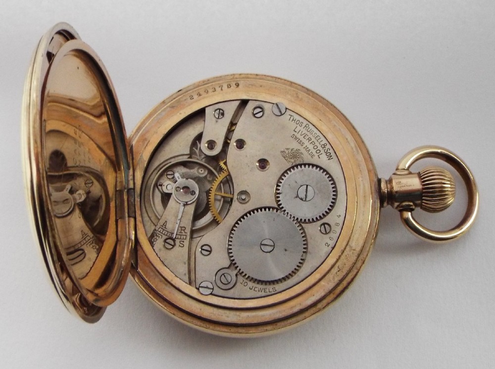 A 1930s Thomas Russell full hunter pocket watch. View VI