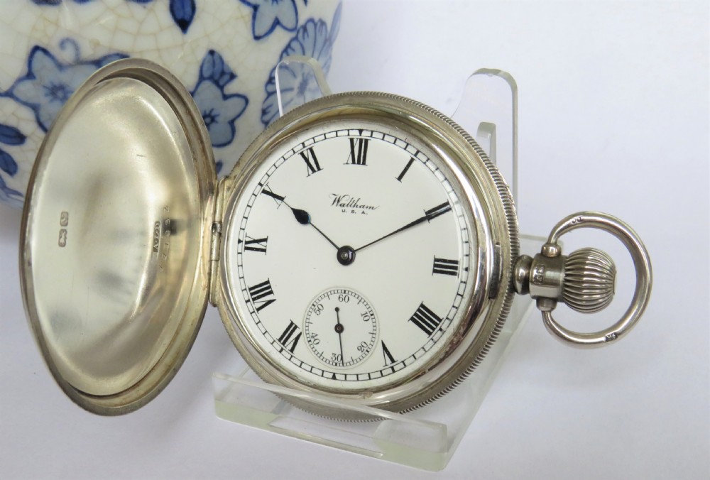 1922 silver Waltham full hunter pocket watch
