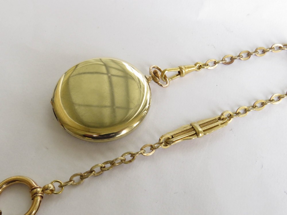 A 1930s Tempo pocket watch & chain. View II