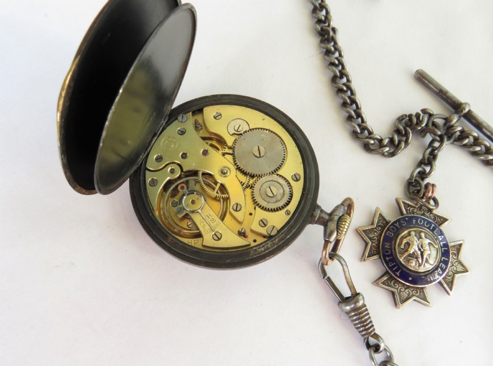 1920s Dollar gun metal pocket watch from Edouard Kummer View II
