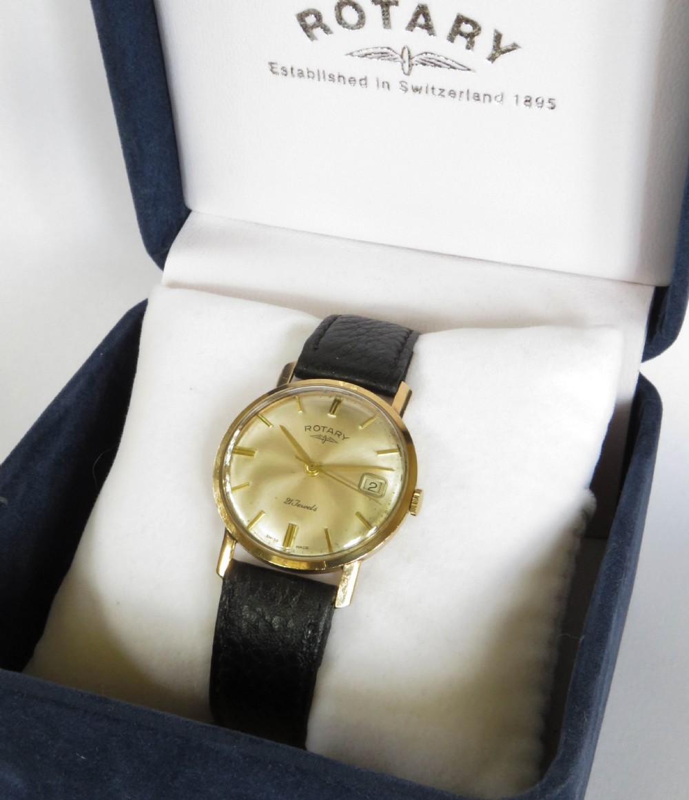 Gents 9ct gold Rotary wrist watch, 1965 View III