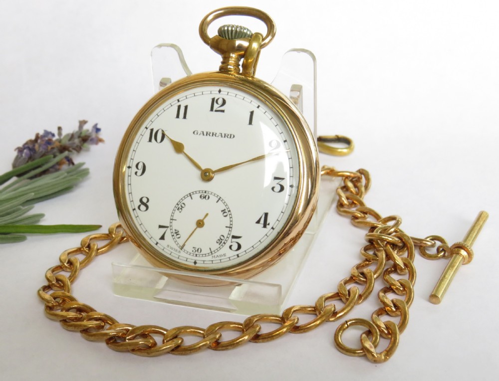 1960s Garrard pocket watch and chain