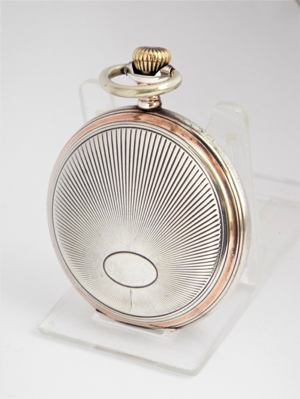 Antique Swiss silver pocket watch made for the Luxembourg market. View II