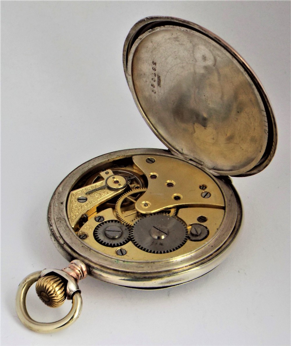 Antique Swiss silver pocket watch made for the Luxembourg market. View V