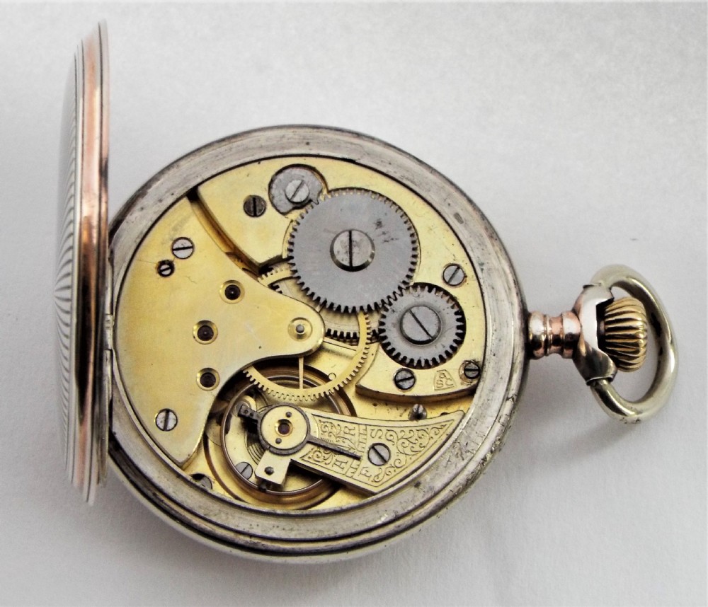 Antique Swiss silver pocket watch made for the Luxembourg market. View VI