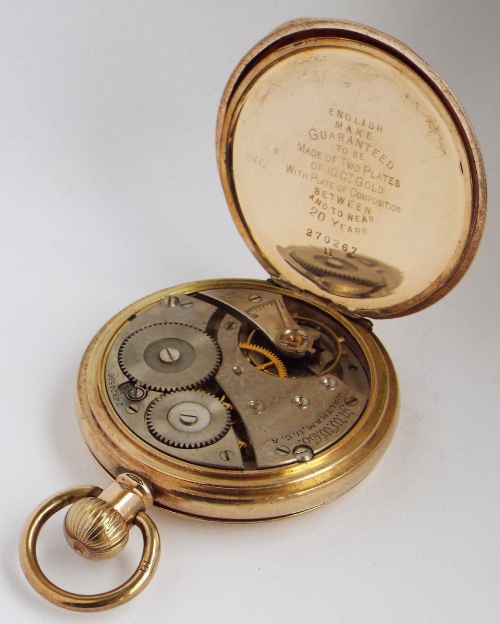 1920s Waltham Traveler full hunter pocket watch. View V