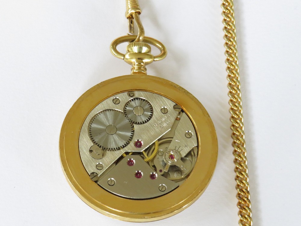 1950s Rodania pocket watch and chain View II