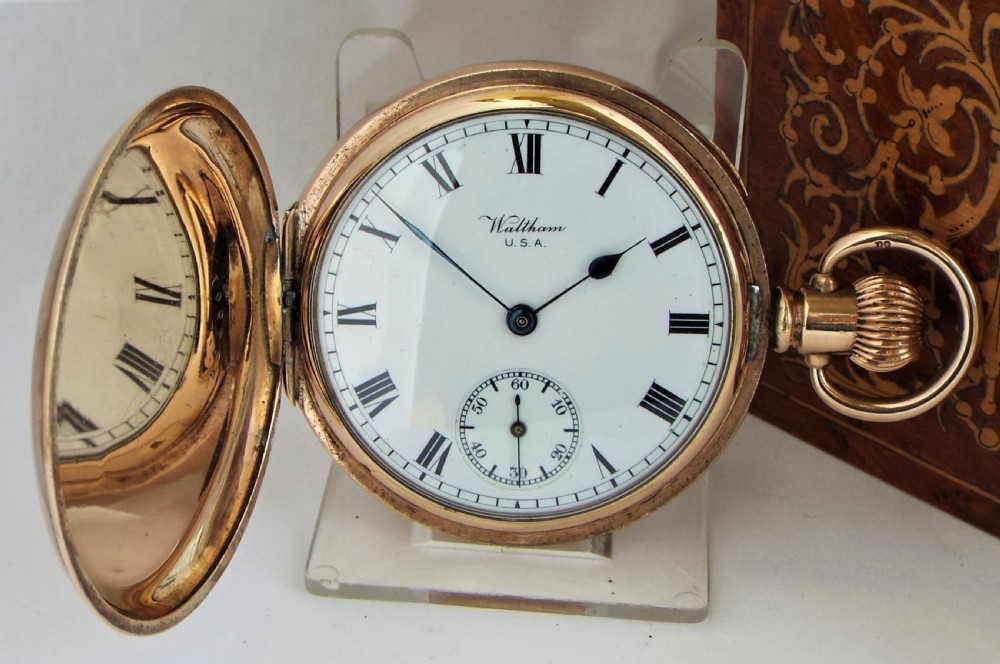 Antique Waltham Traveler full hunter pocket watch, 1916.
